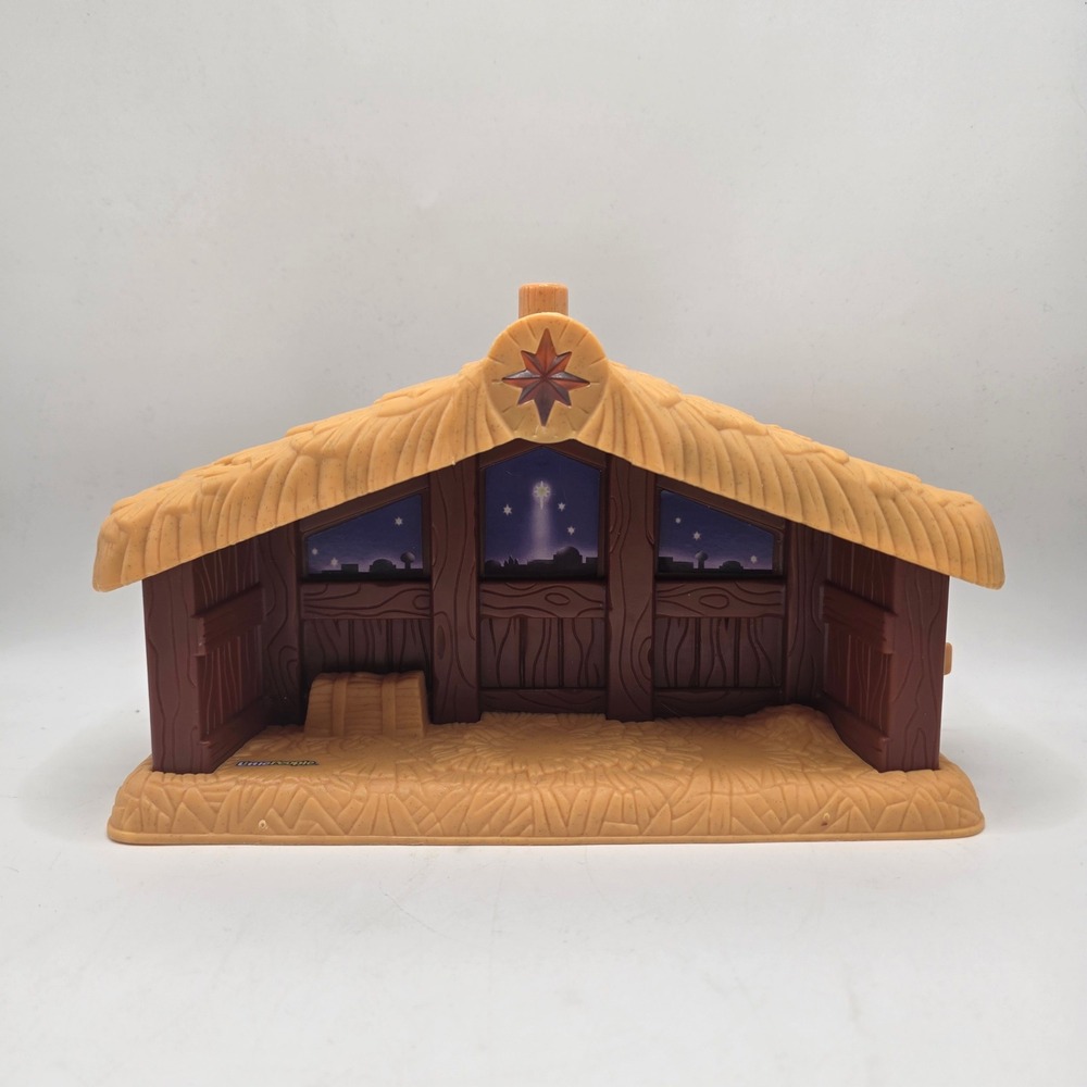 Fisher-Price Little‎ People Nativity Manger Stable Kids Brown Light Up Star 2002